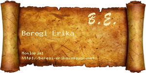 Beregi Erika névjegykártya